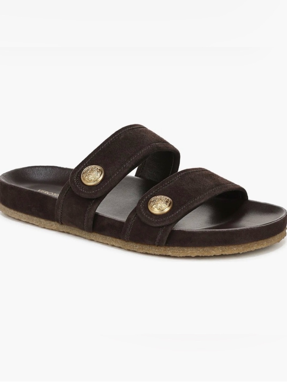 Veronica Beard Percey Dark Brown Suede Leather Slide Sandal Size 10 - Picture 3 of 12